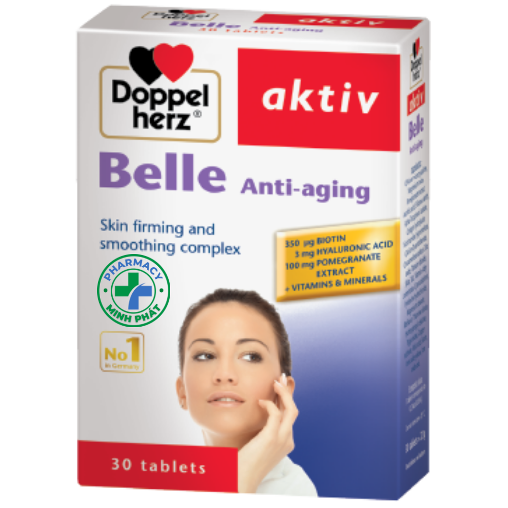 Viên Uống Ngăn Ngừa Lão Hoá Da Doppelherz Belle Anti-Aging 3X10