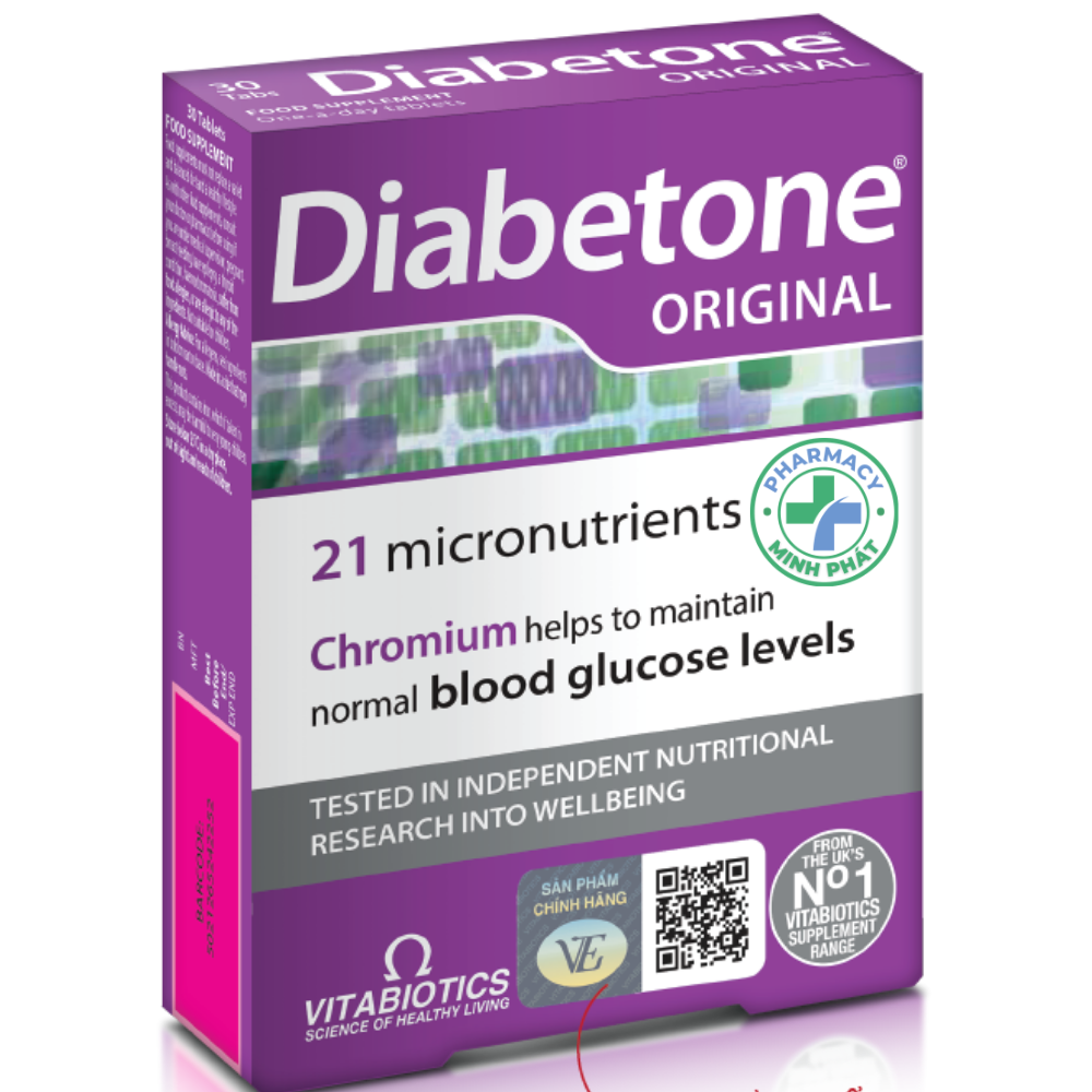 Diabetone - Bổ sung Crom cùng 22 Vitamin & Khoáng chất cho người tiểu đường