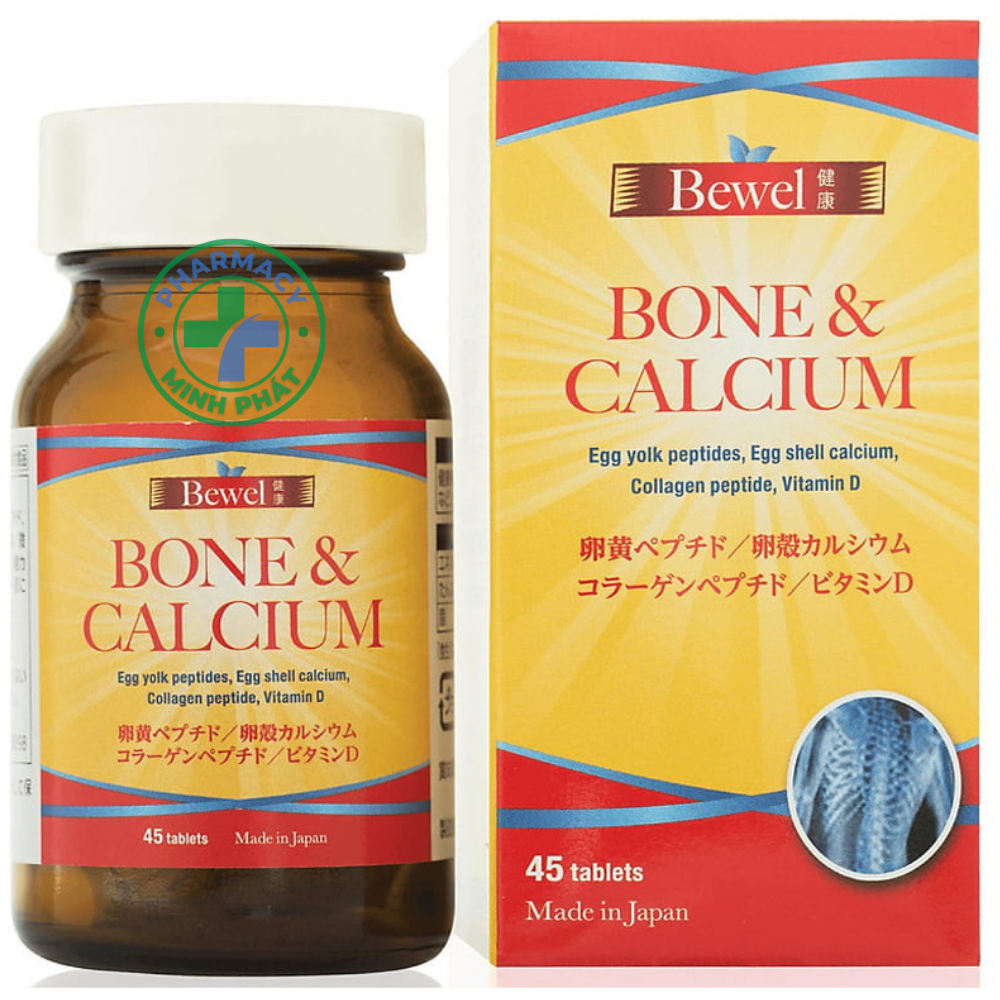 Thực phẩm bảo vệ sức khỏe bổ sung canxi, giúp xương chắc khỏe Bewel Bone & Calcium (Hộp 45 viên)