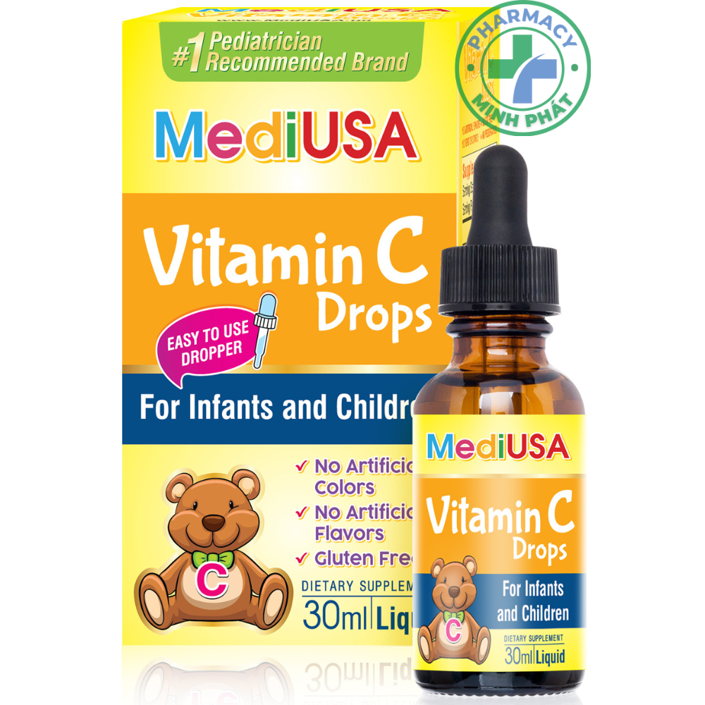 MediUSA Vitamin C Drops – Tăng Cường Sức Đề Kháng Và Quá Trình Trao Đổi Chất Cho Bé