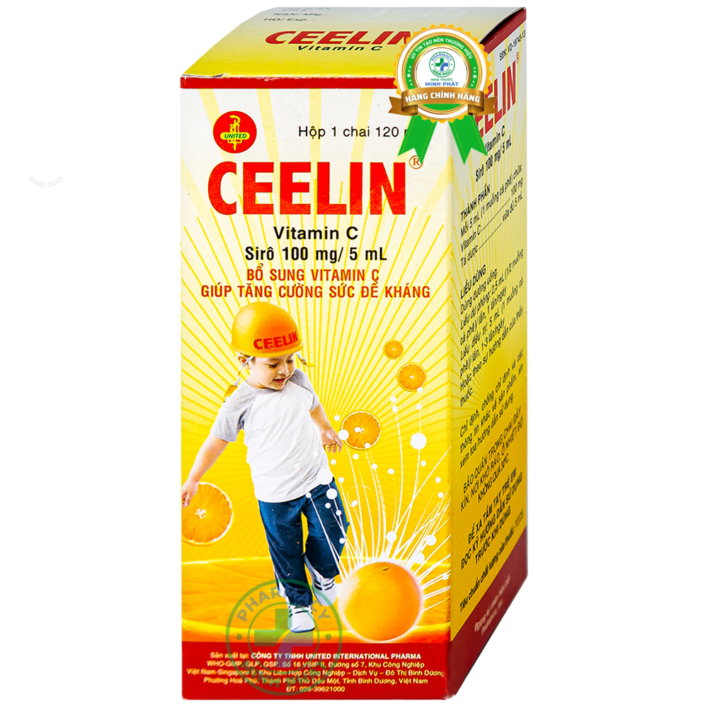 Siro Ceelin United International Pharma Điều Trị Thiếu Vitamin C Ở Trẻ Em Chai 60 Ml