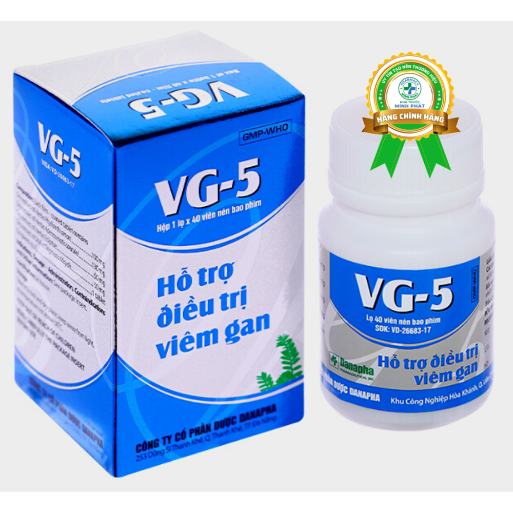 Thuốc Vg-5 Danapha hỗ trợ điều trị viêm gan (Hộp 40 viên)