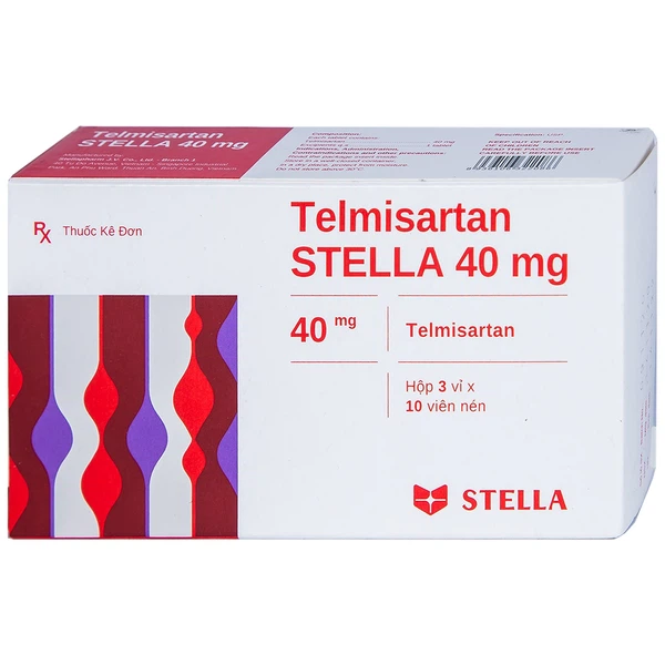 Thuốc Telmisartan 40Mg Stella điều trị, phòng ngừa bệnh tim mạch (Hộp 30 viên)