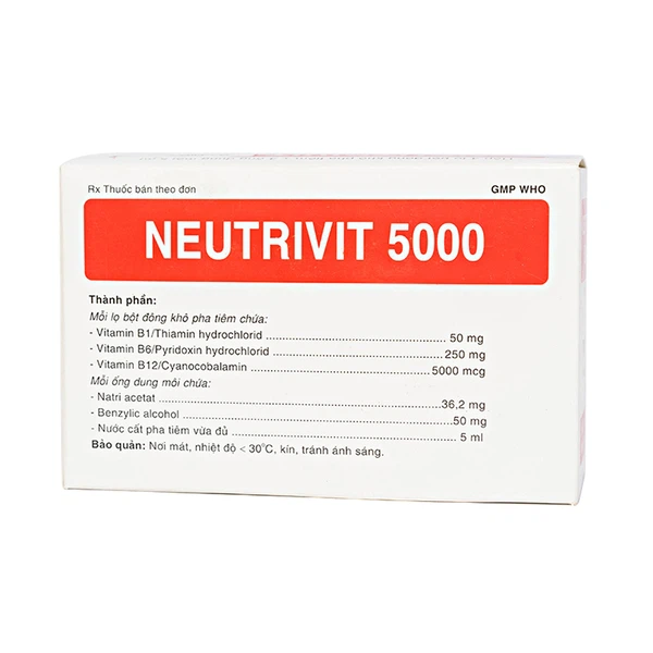 Thuốc Pha Tiêm Neutrivit 5000 Bidiphar Trị Viêm Thần Kinh (4 Cặp)