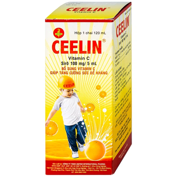 Siro Ceelin United International điều trị thiếu vitamin C ở trẻ em (60ml)