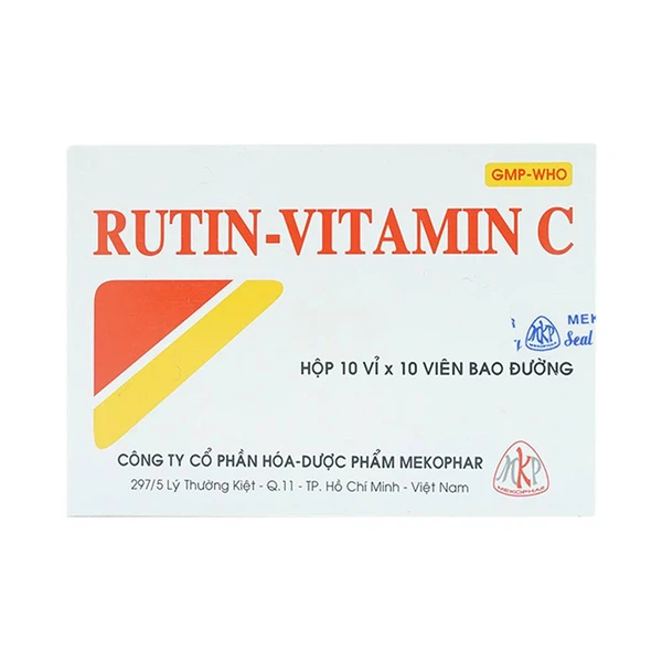 Thuốc Rutin-Vitamin C Mekophar điều trị chảy máu, xơ cứng (10 vỉ x 10 viên)